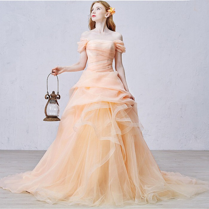 Light orange wedding dresses